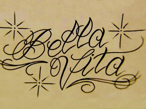 casey anthony tattoo bella vita. The tattoo says “Bella Vita,”